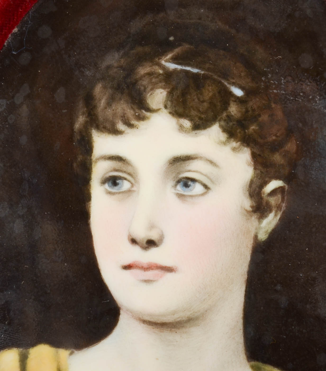 Antique Hand-Painted Porcelain Portrait