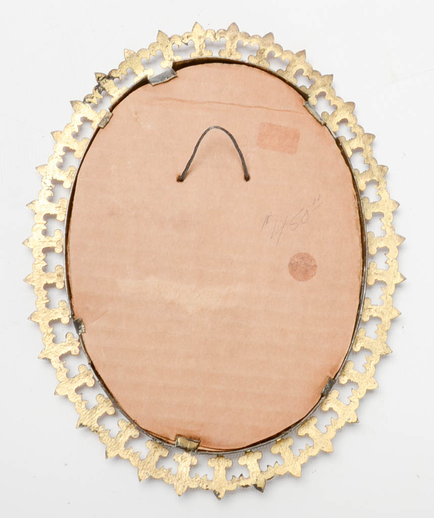 Antique Hand-Painted Porcelain Portrait