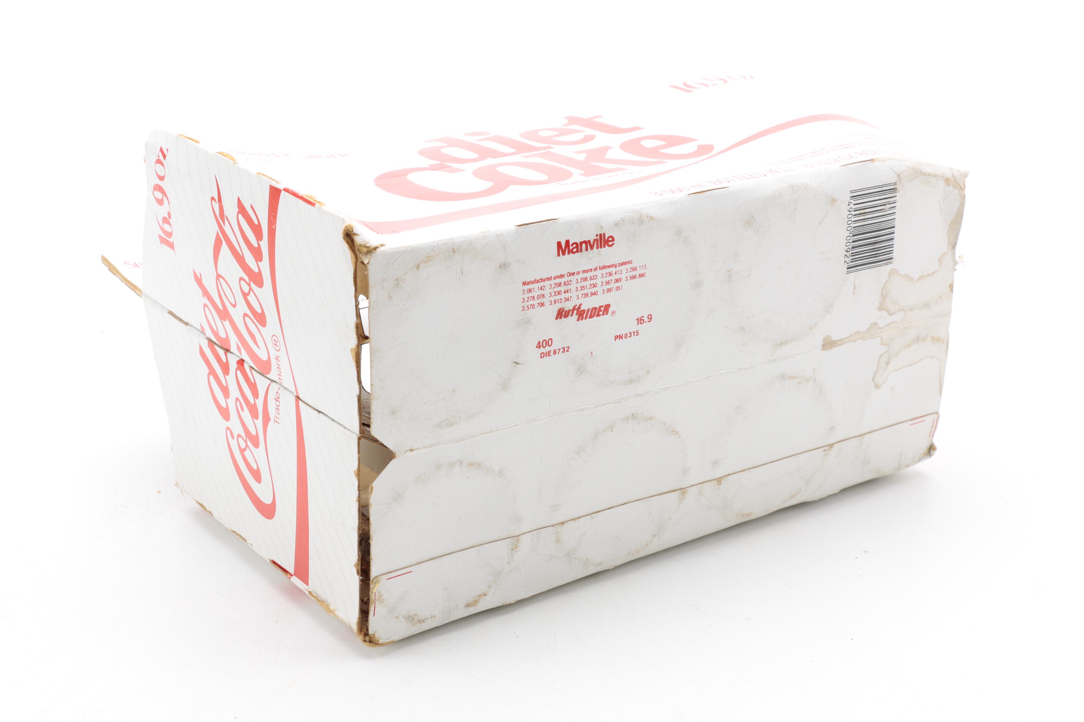 Vintage Diet Coke Glass Bottles and Paper Carrier