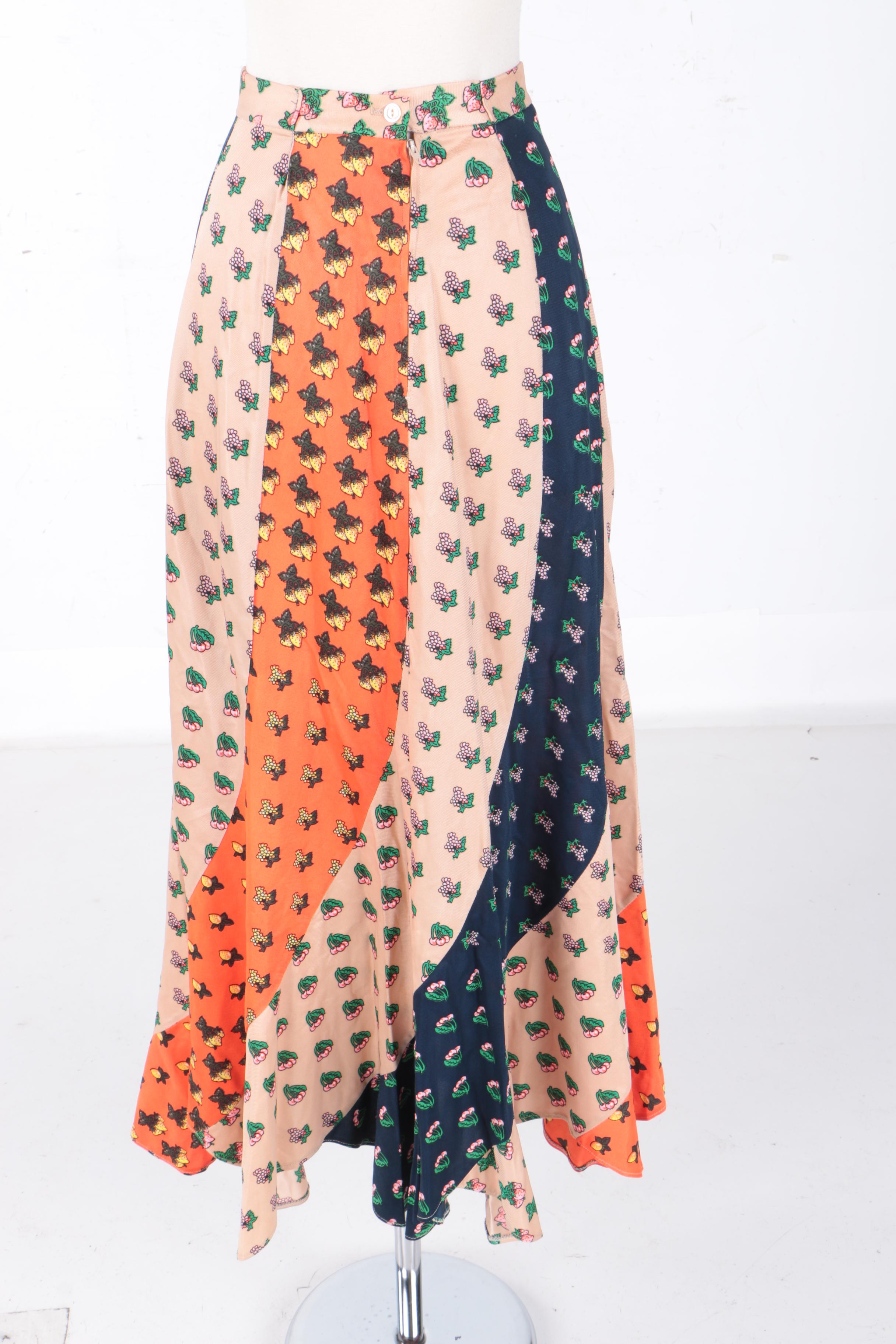 Vintage Monique Fruit Patterned Skirt