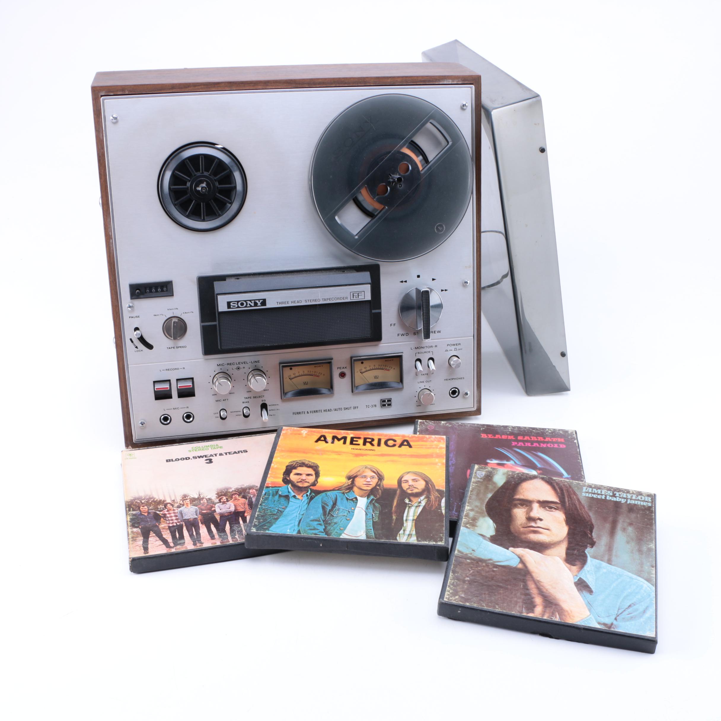 Vintage Sony TC-378 Reel-to-Reel with Tapes