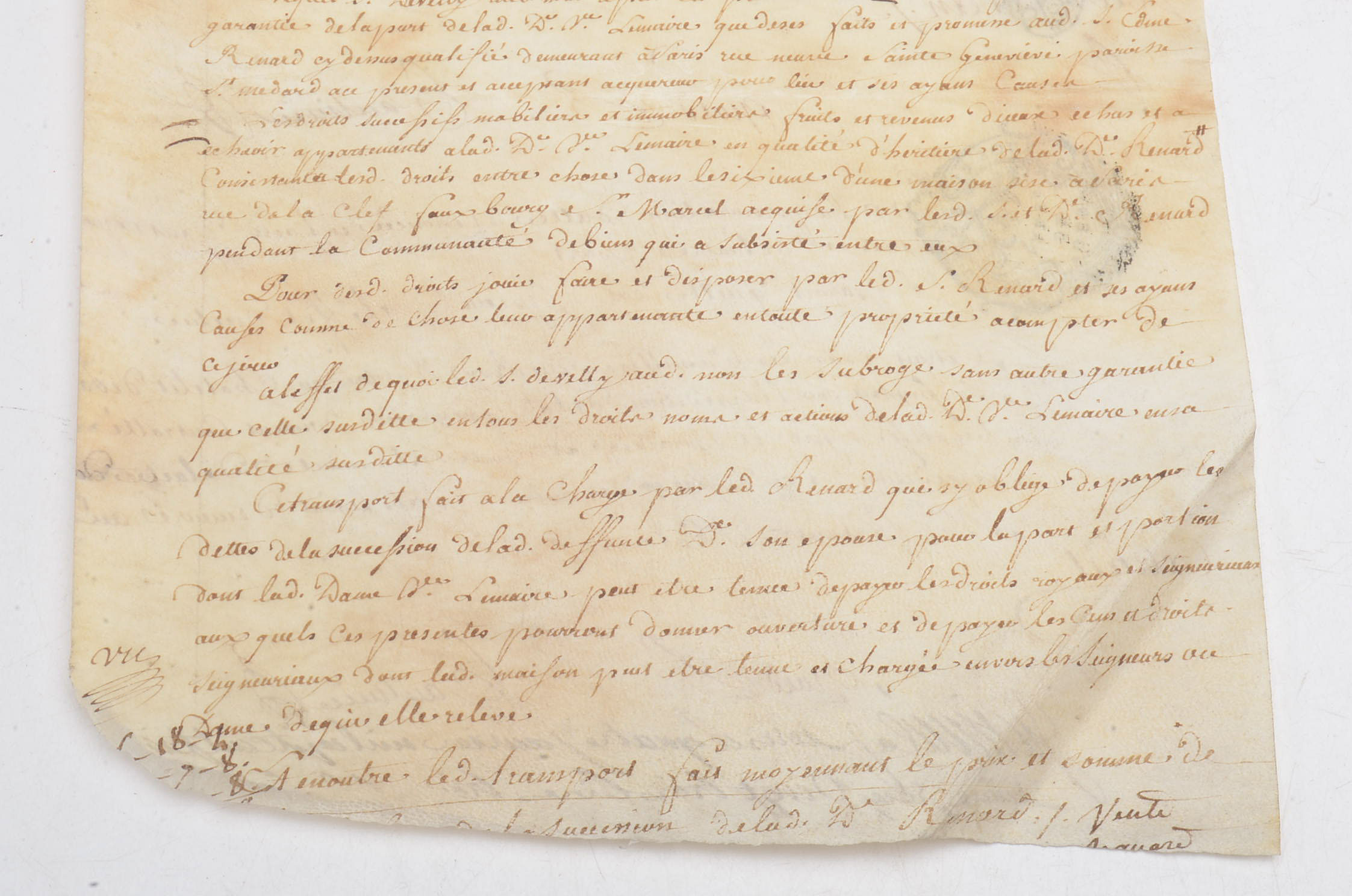 18th Century Handwritten French Document