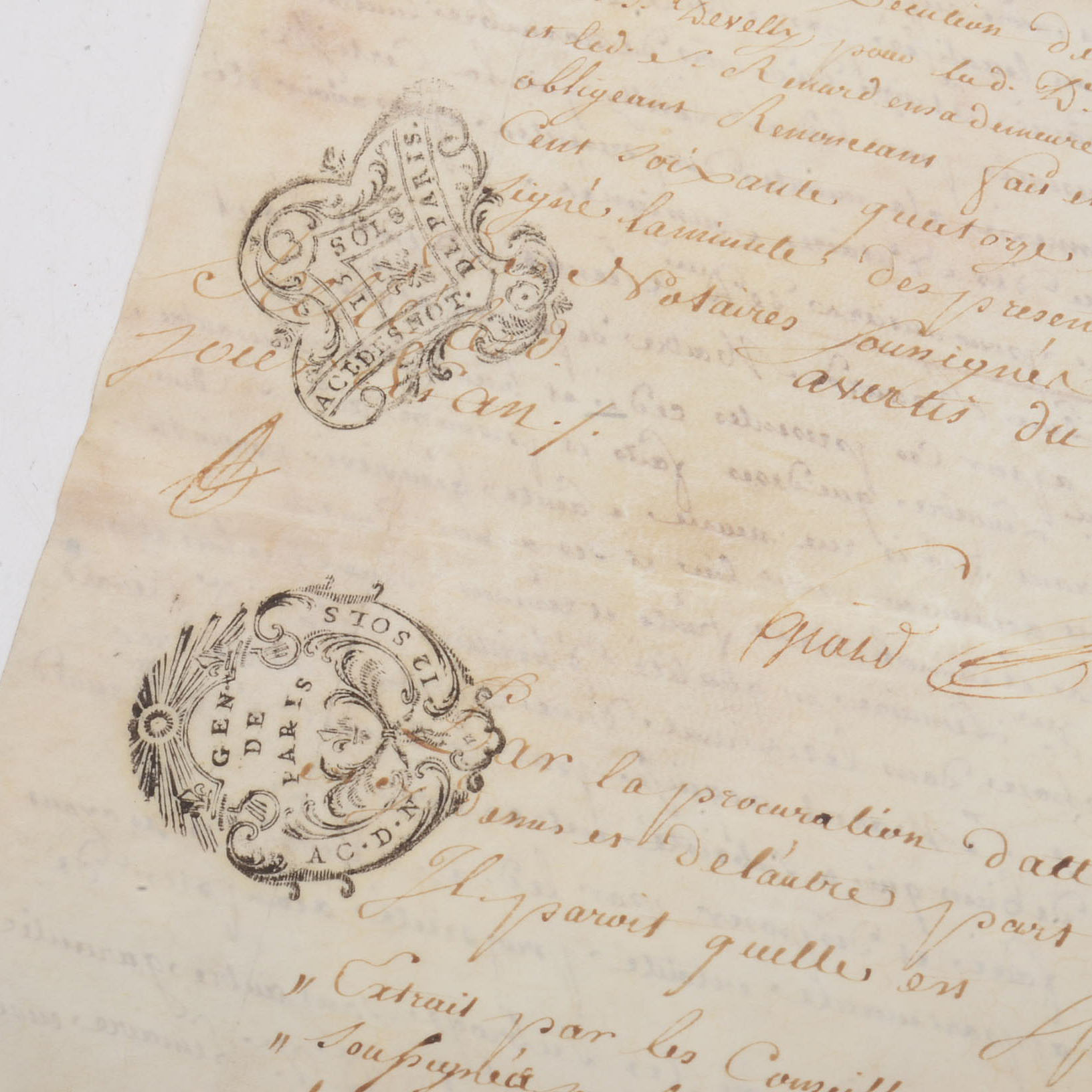 18th Century Handwritten French Document