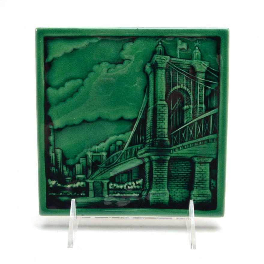 Rookwood Art Pottery Cincinnati Roebling Bridge Tile