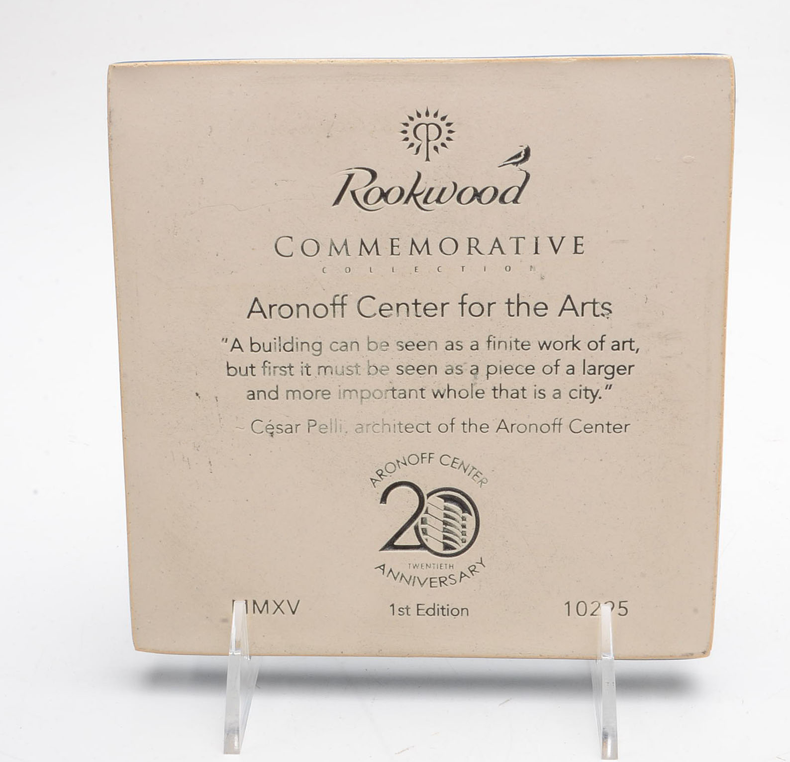 Rookwood Pottery 1st Edition Commemorative "Aronoff"  Tile