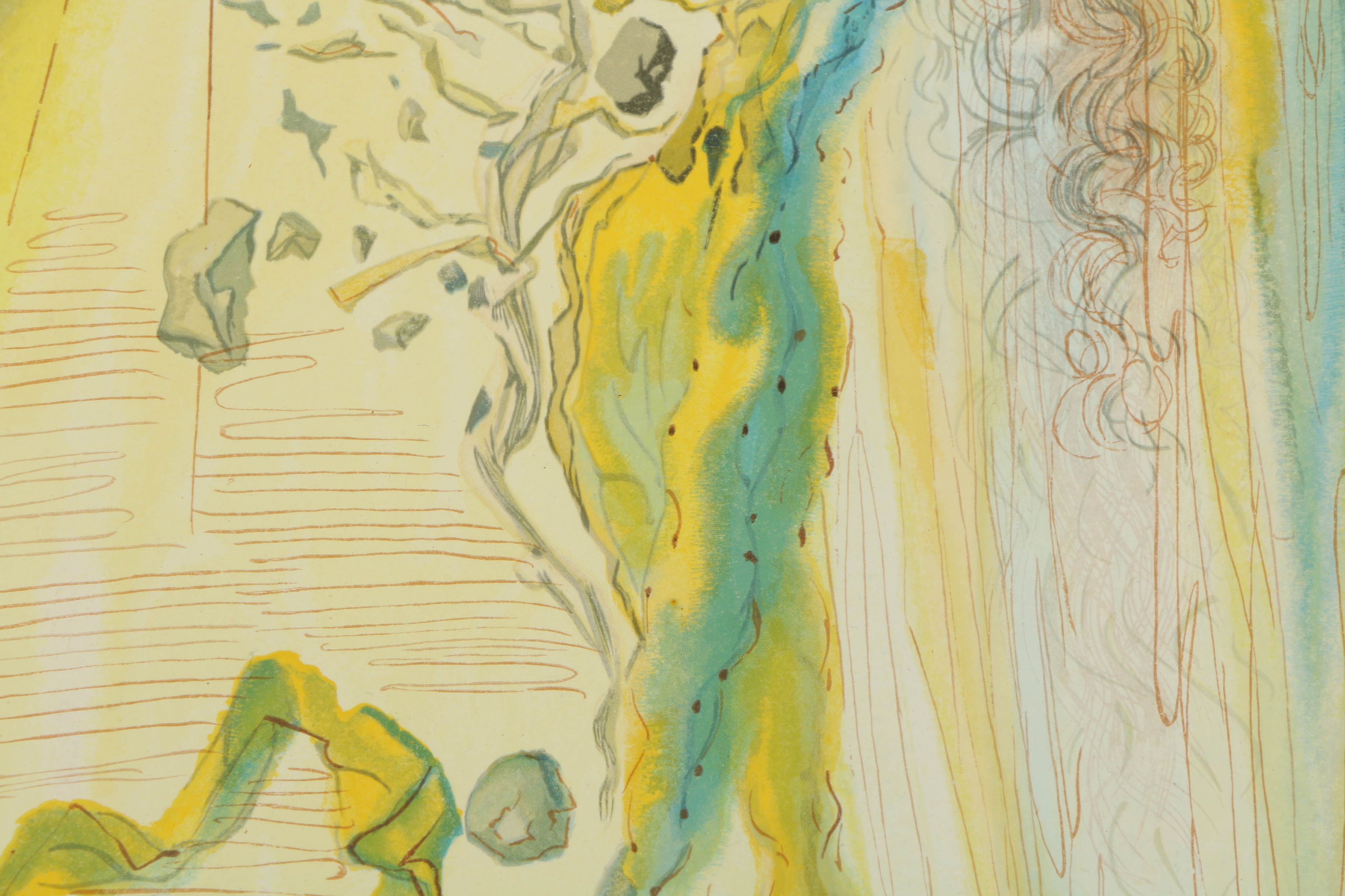 Salvador Dalí Wood Engraving on Paper "Heaven Canto 15 L'Eclat des Corps Glorie"