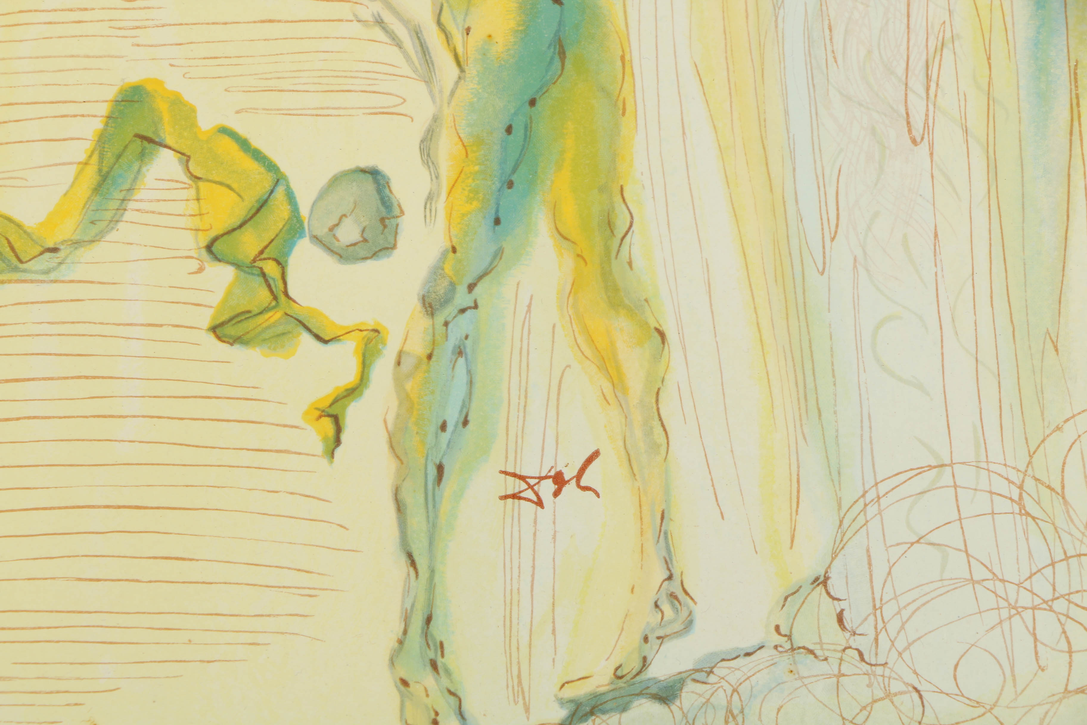 Salvador Dalí Wood Engraving on Paper "Heaven Canto 15 L'Eclat des Corps Glorie"