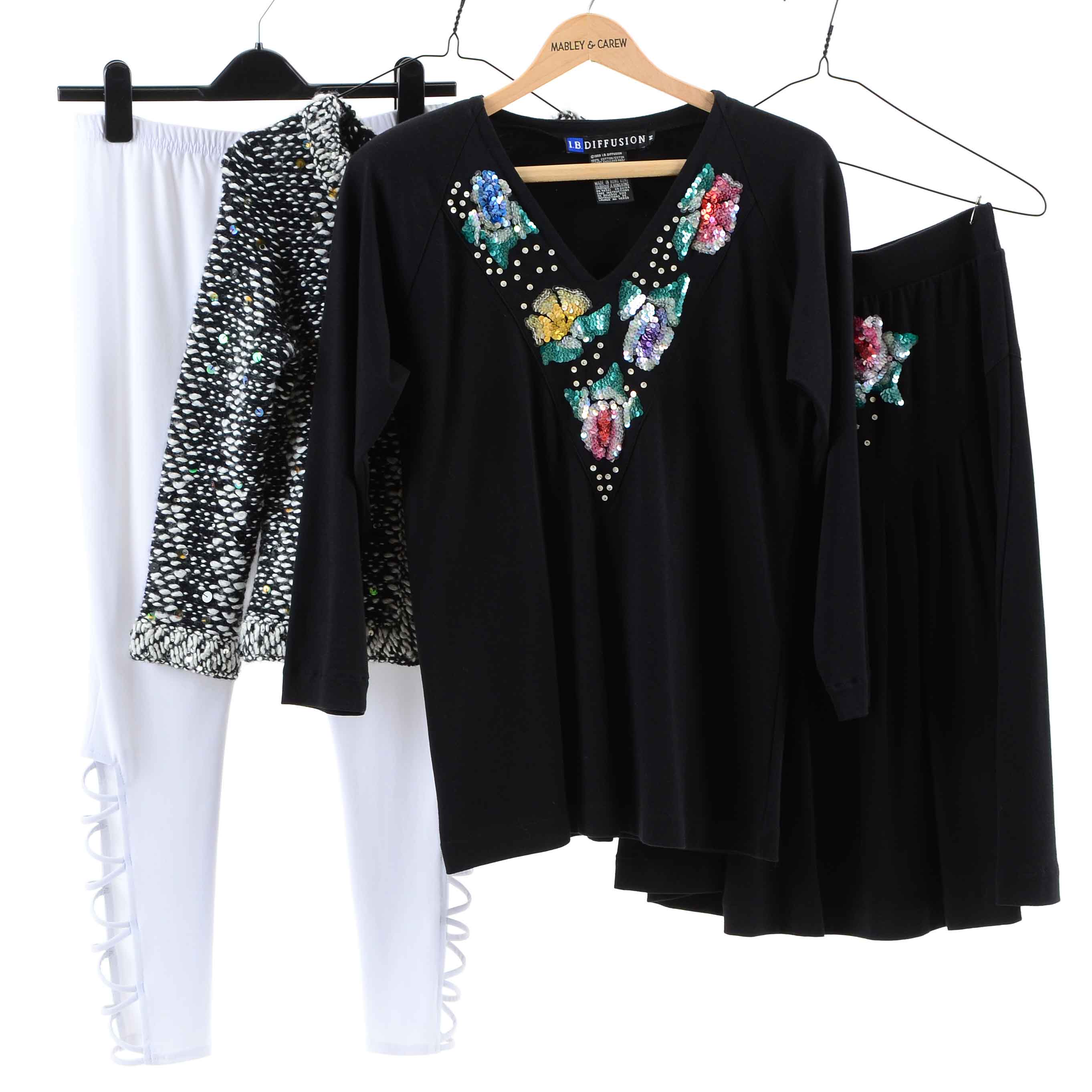 Collection of Women's Black and White Clothing