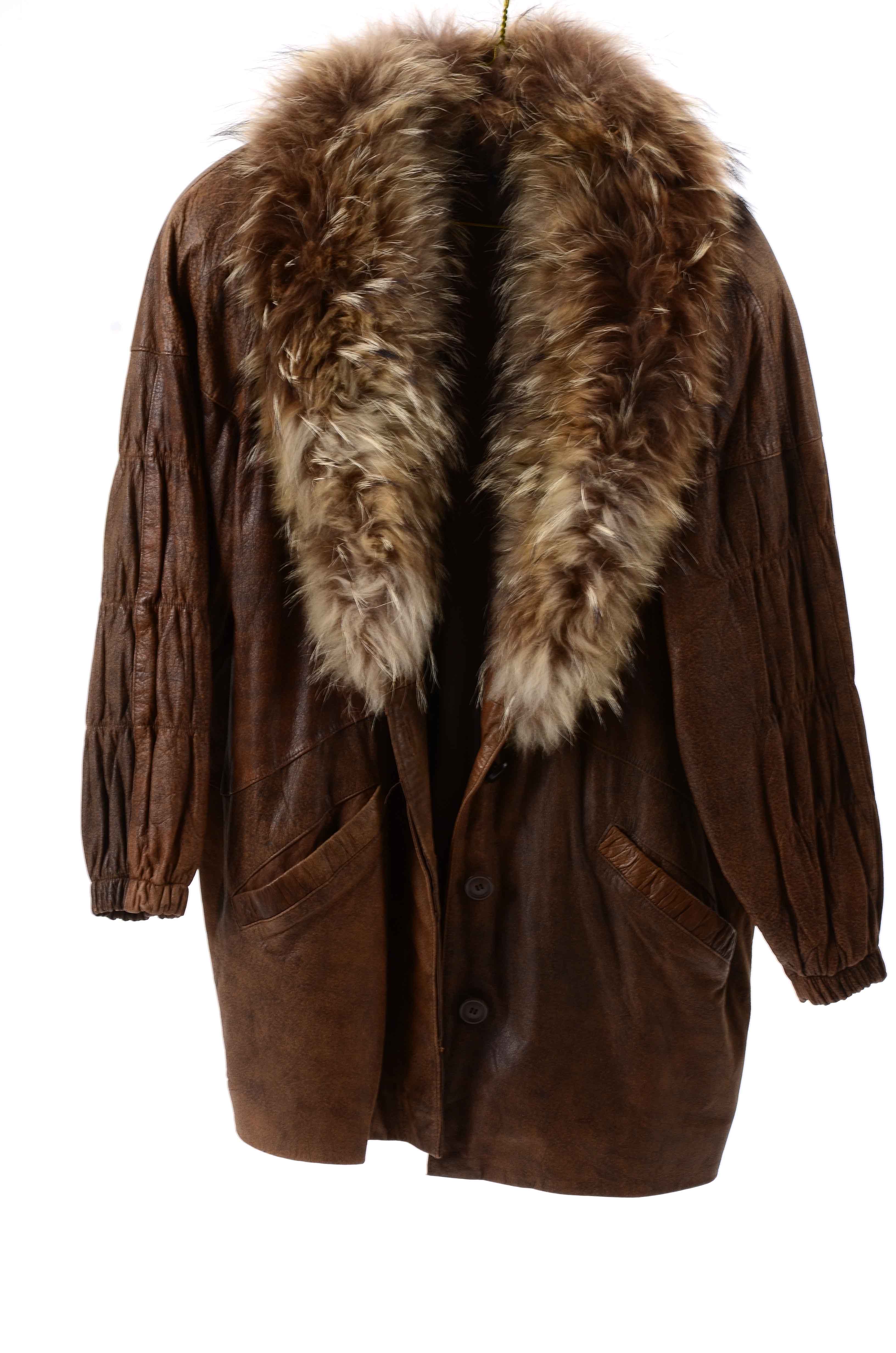 Women's Leather Jacket with Fox Fur Collar and Other Assorted Fashions