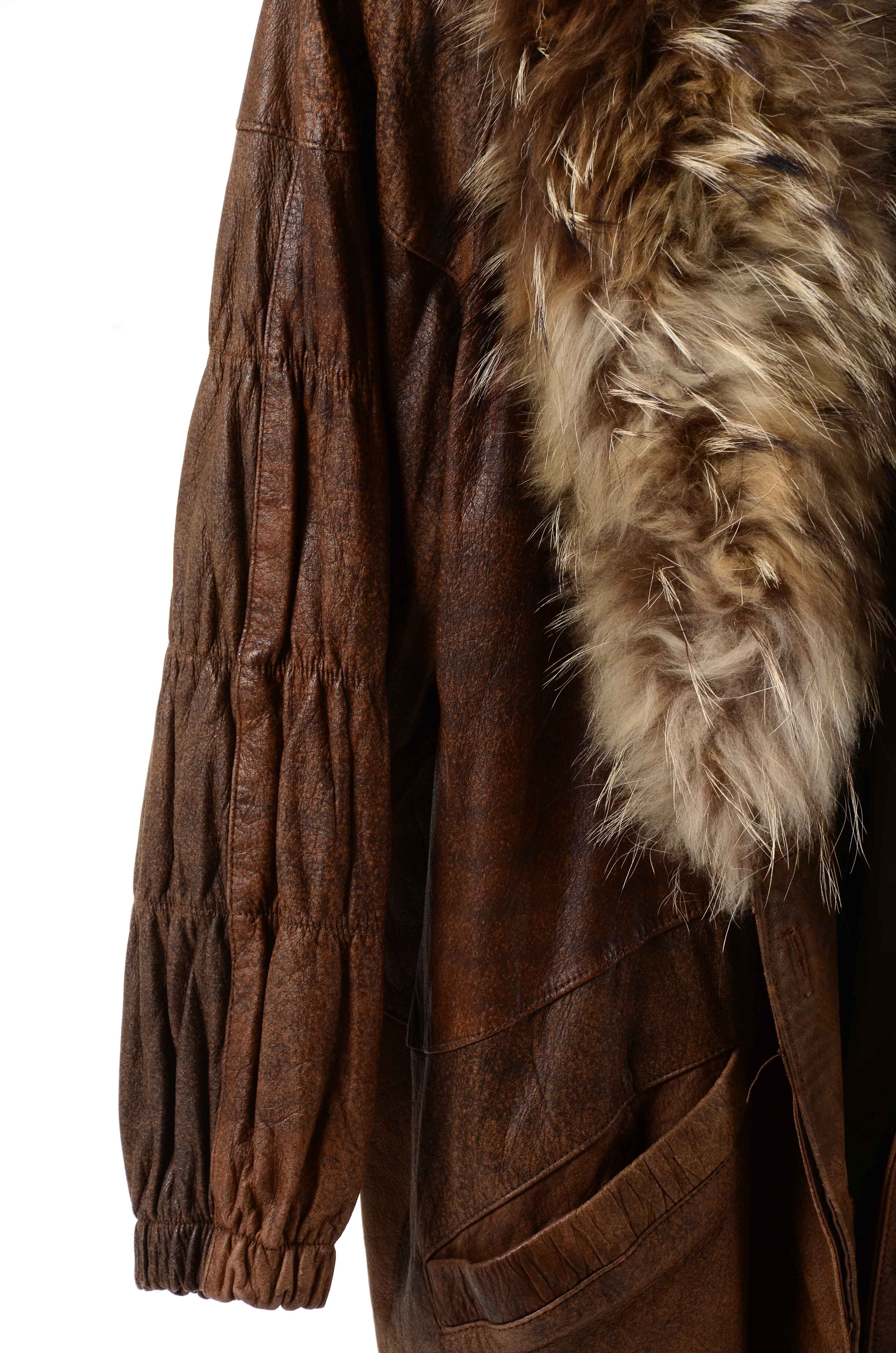 Women's Leather Jacket with Fox Fur Collar and Other Assorted Fashions