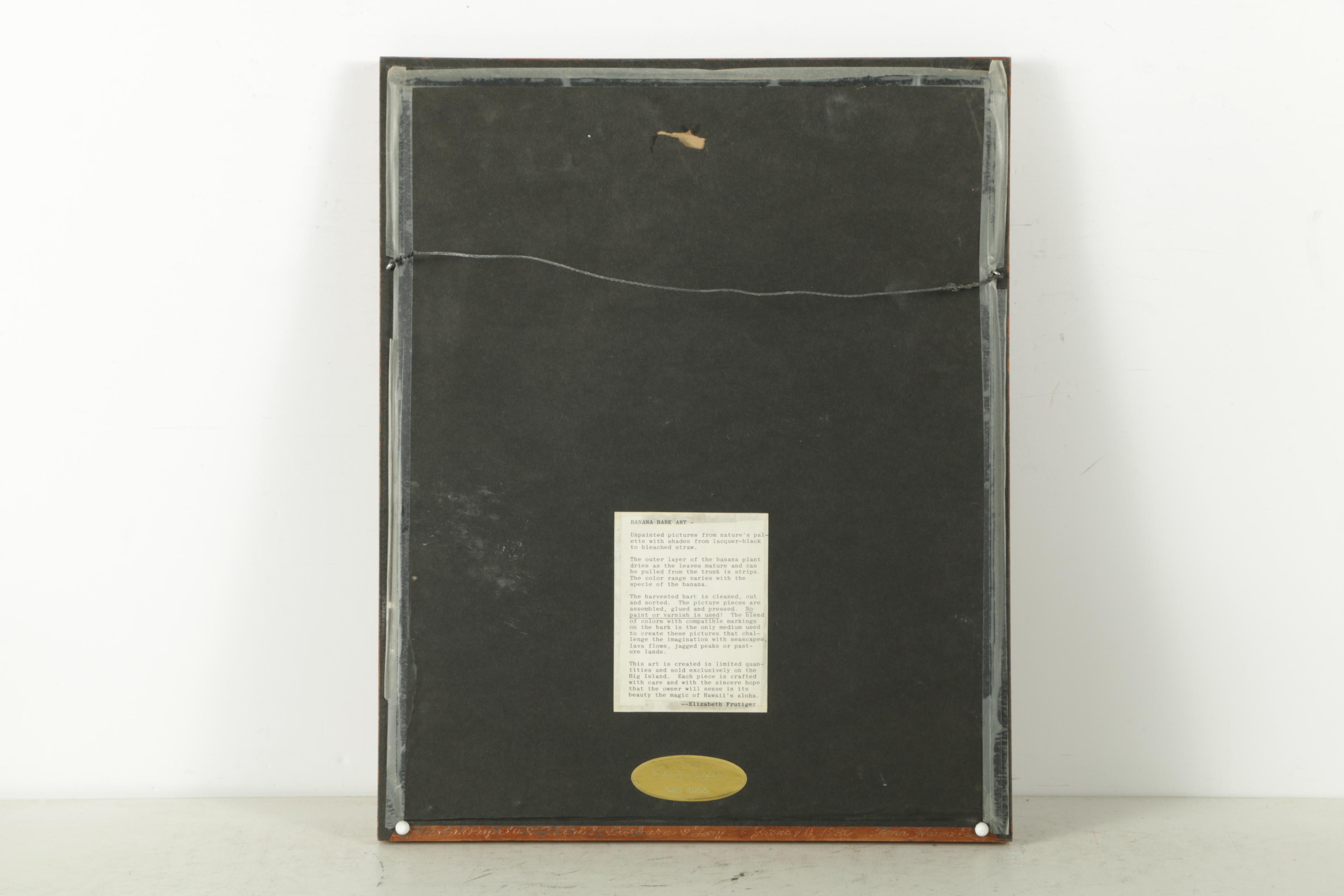 Banana Bark Collage of Hawaiian Landscape