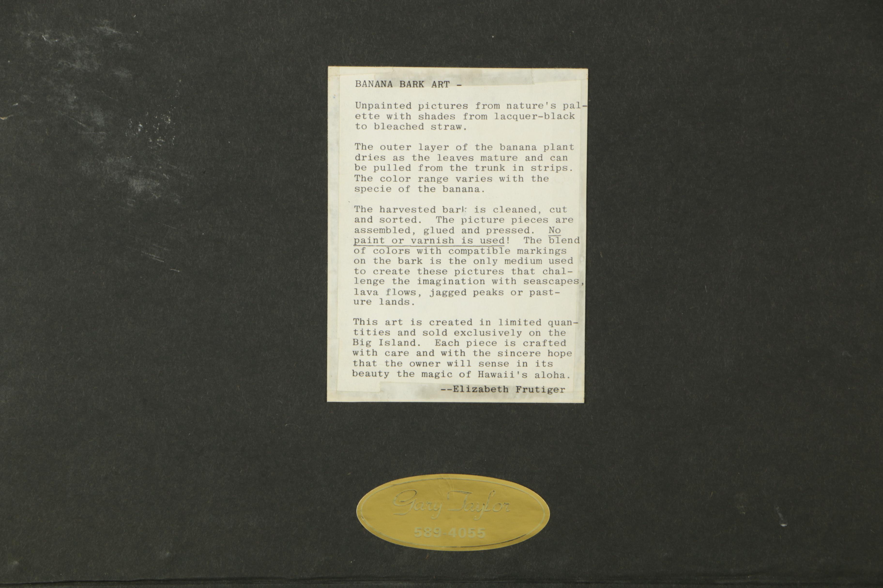 Banana Bark Collage of Hawaiian Landscape