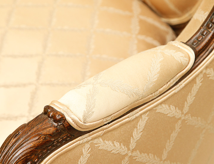 Antique French Carved Oak Wingback Armchair