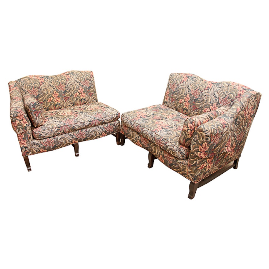 Two Piece Floral-Upholstered Sofa