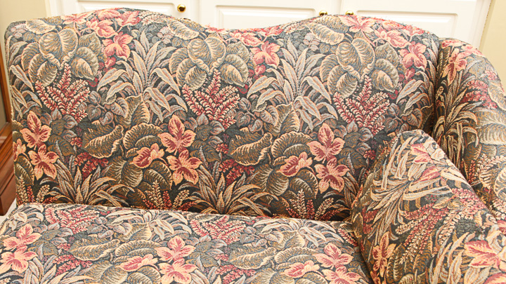 Two Piece Floral-Upholstered Sofa