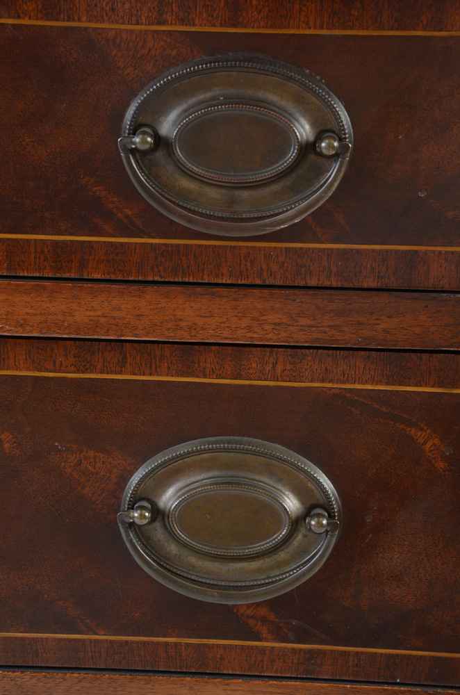 Hepplewhite Style Mahogany Tambour Secretary Desk by Maddox Tables