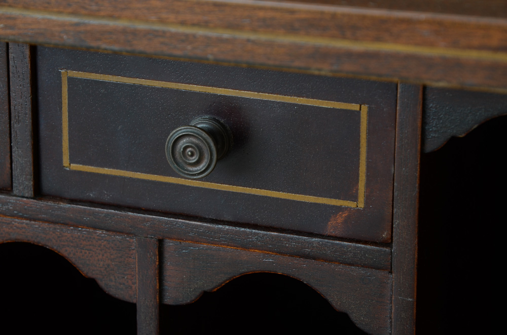 Hepplewhite Style Mahogany Tambour Secretary Desk by Maddox Tables