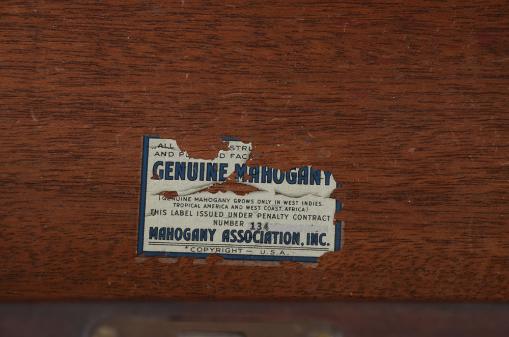 Hepplewhite Style Mahogany Tambour Secretary Desk by Maddox Tables