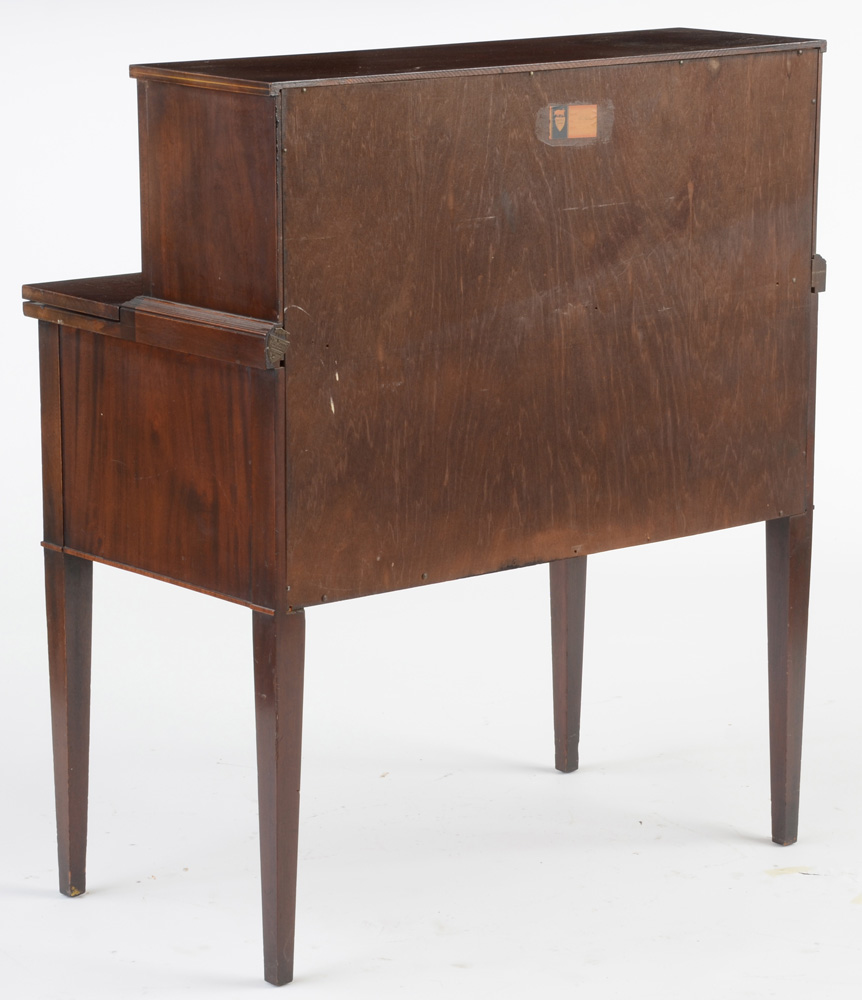 Hepplewhite Style Mahogany Tambour Secretary Desk by Maddox Tables