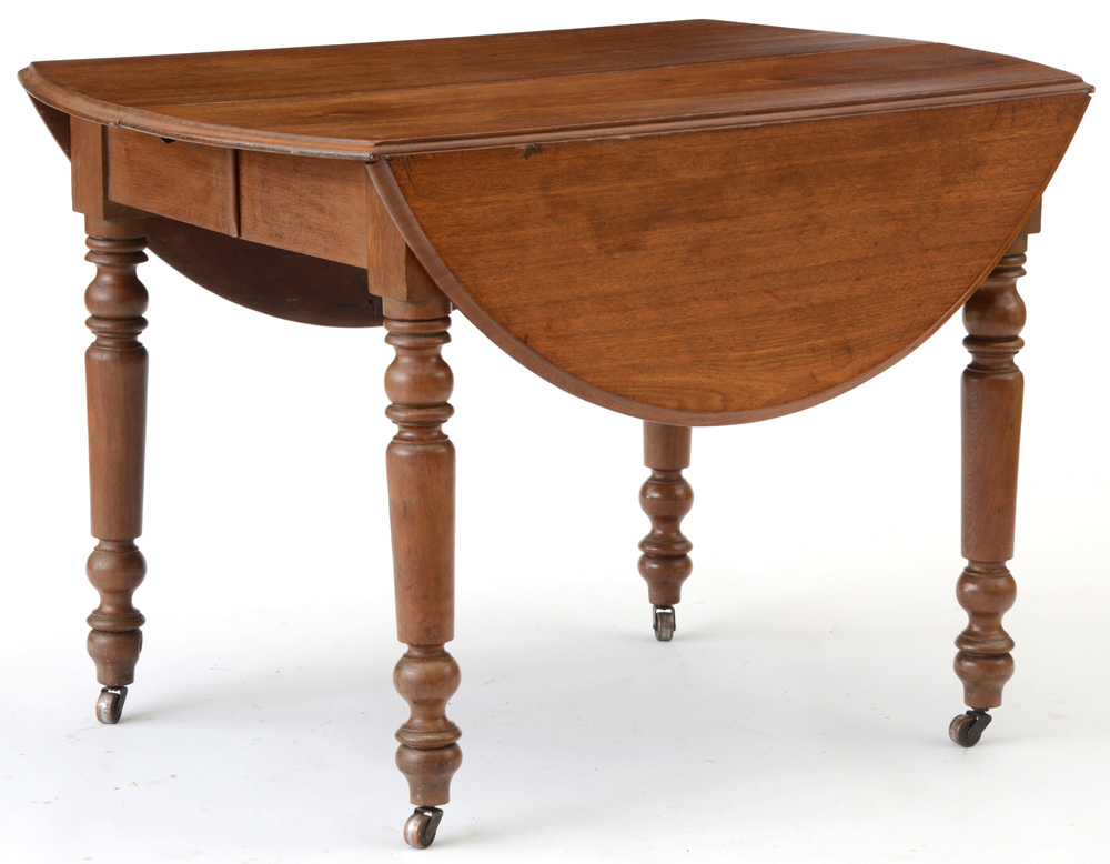 Antique Walnut  Drop Leaf Oak Dining Table