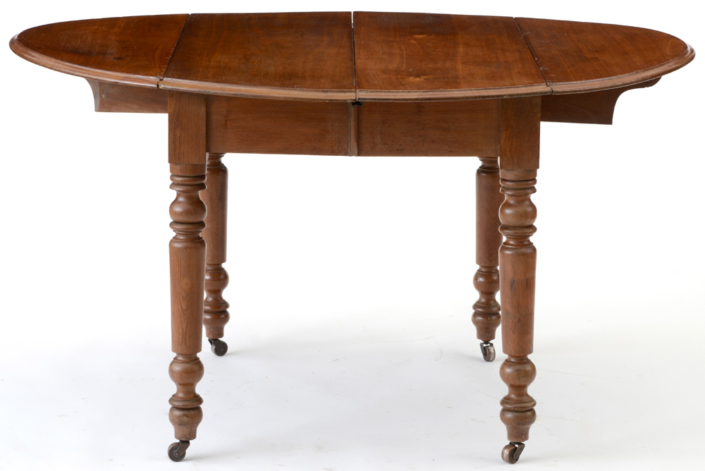 Antique Walnut  Drop Leaf Oak Dining Table