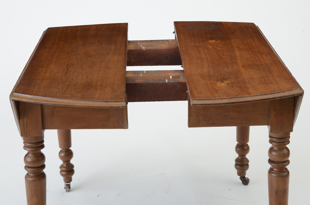 Antique Walnut  Drop Leaf Oak Dining Table