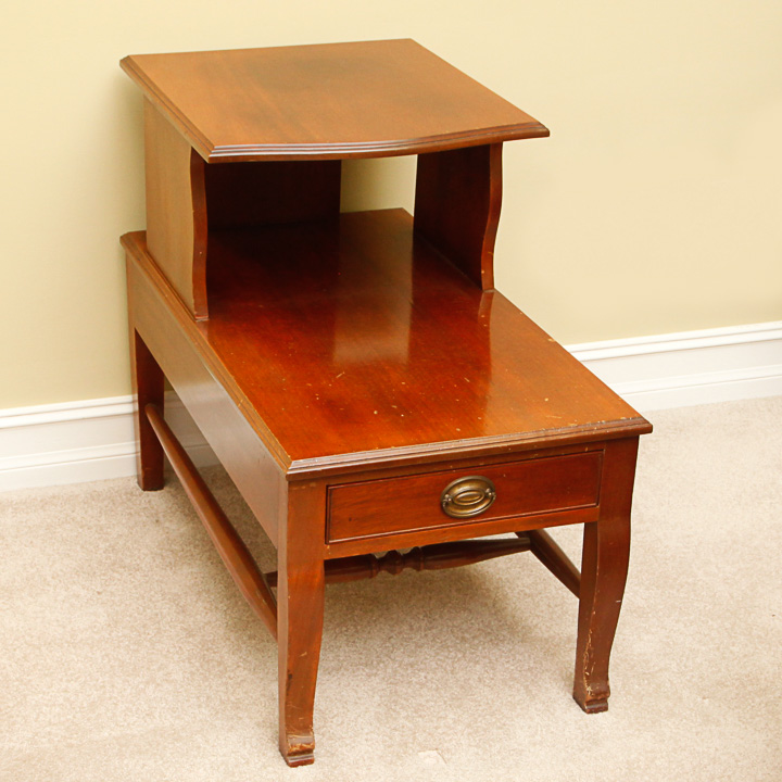Cherry Stained Step Back Table