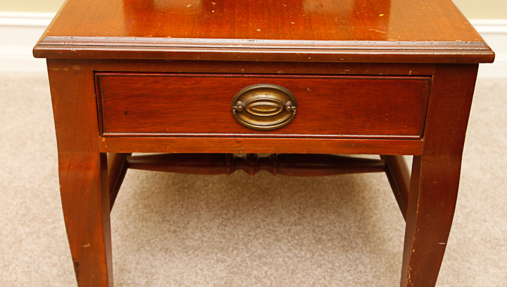 Cherry Stained Step Back Table