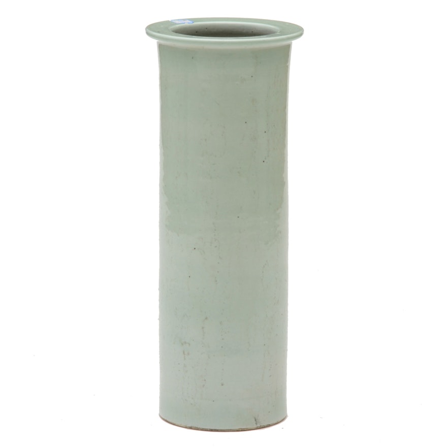 Large Antique Celadon Pottery Vase