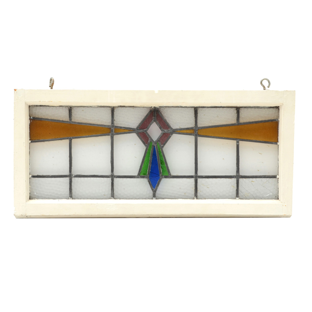 Horizontal Framed Stained Glass Panel