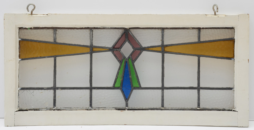 Horizontal Framed Stained Glass Panel