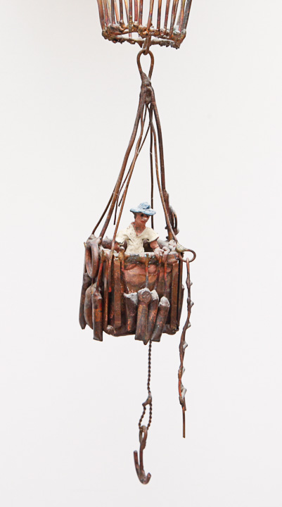 Mixed Media Hot Air Balloon Sculpture