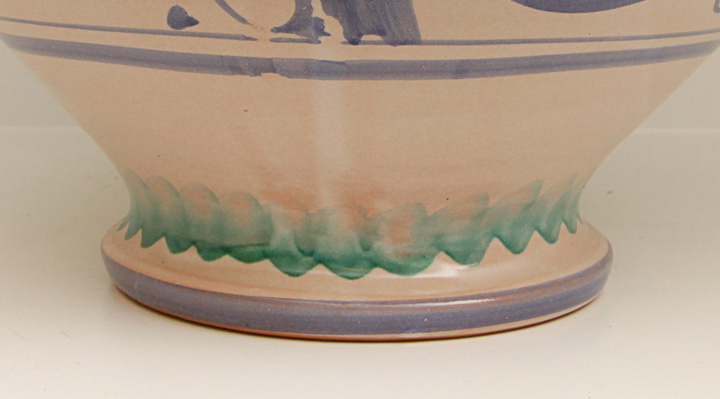 Italian Hand-Painted Ceramic, Double Handled Urn