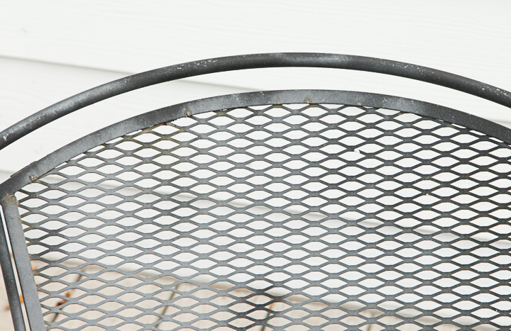 Vintage Mid Century Modern Metal Patio Rocking Chairs and Side Tables