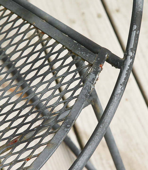 Vintage Mid Century Modern Metal Patio Rocking Chairs and Side Tables