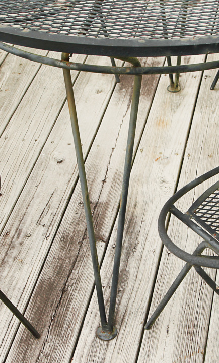 Vintage Mid Century Modern Salterini Style Metal Patio Dining Set