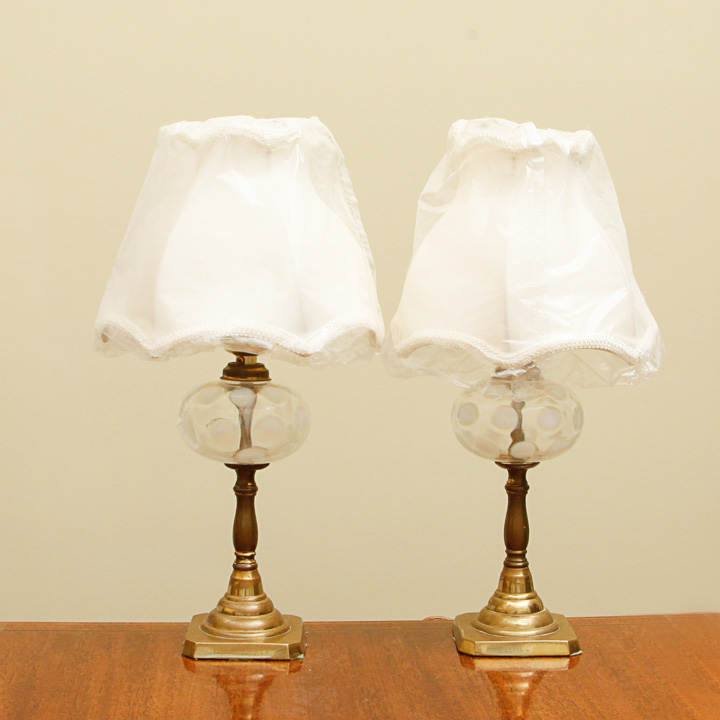 Vintage Opalescent Glass Table Lamps