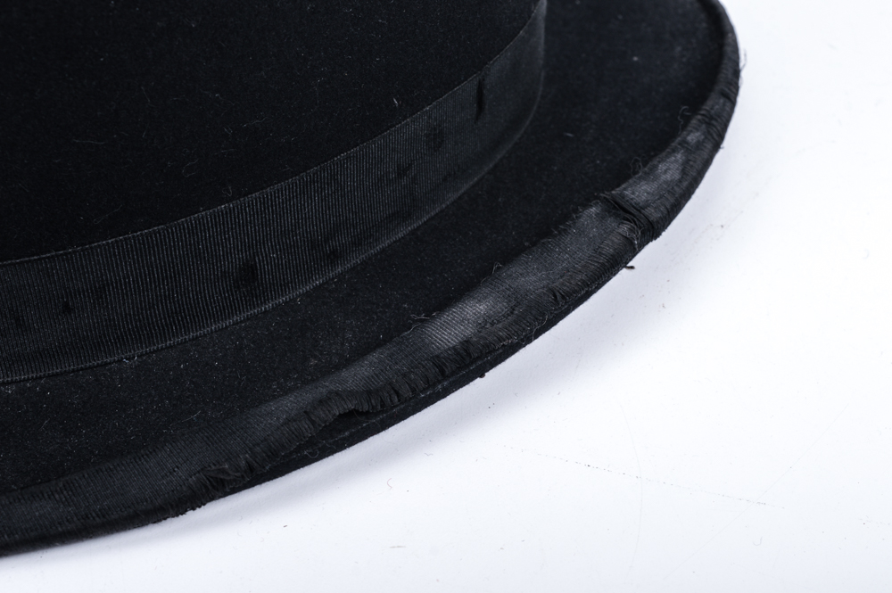 Vintage 1920s Black Felt Bowler Hat