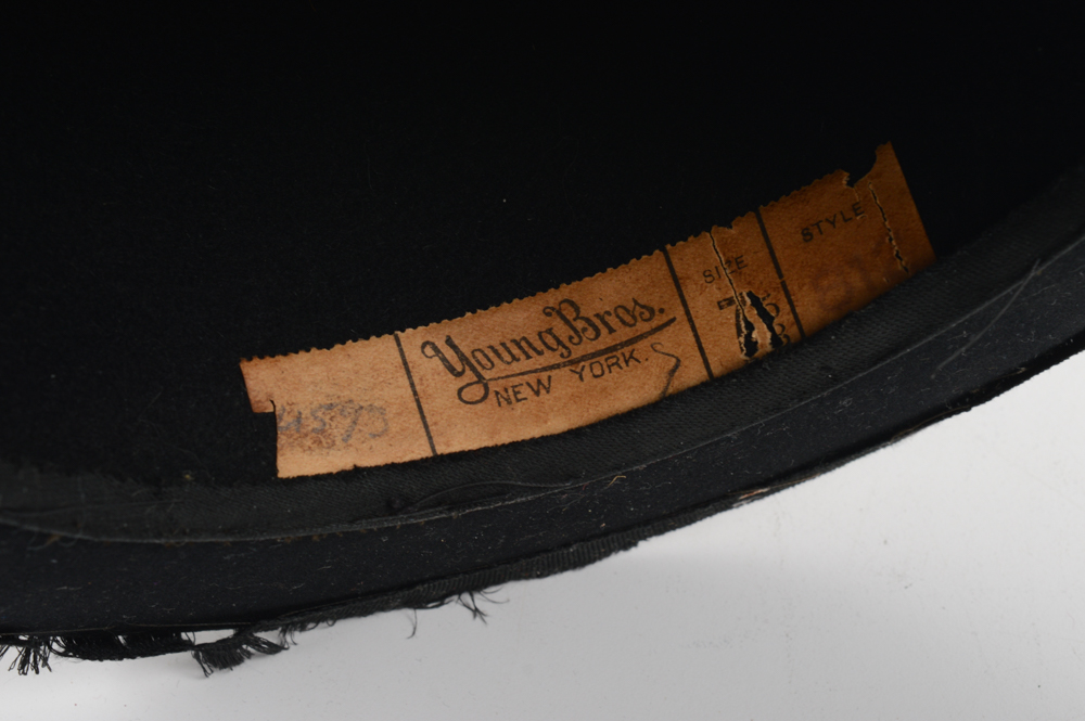 Vintage 1920s Black Felt Bowler Hat