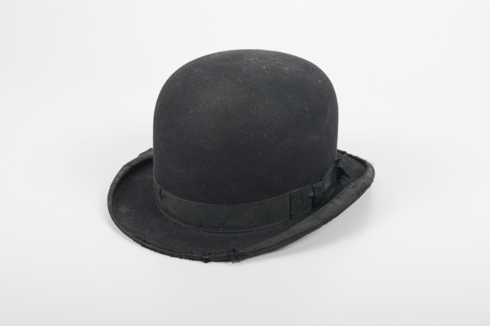 Vintage 1920s Black Felt Bowler Hat