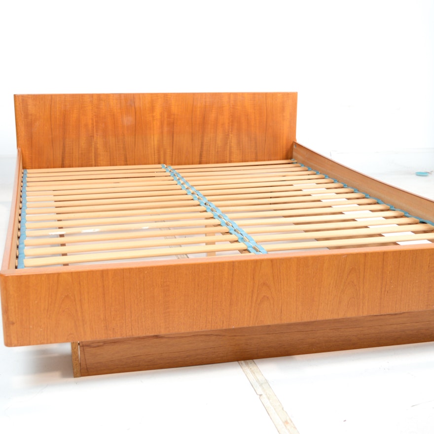 Vintage Danish Modern Teak Queen Bed Frame by W&B Mobler