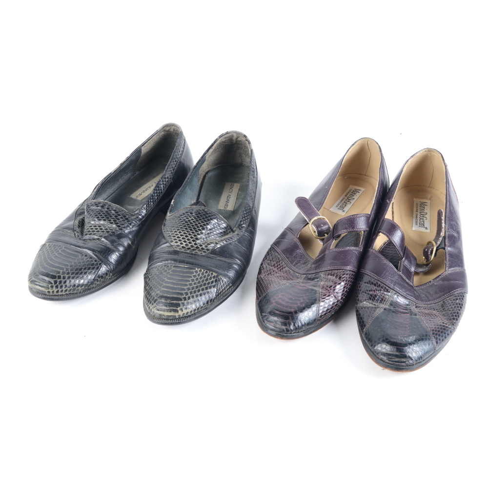 Men's Vintage Snake Skin Leather Shoes