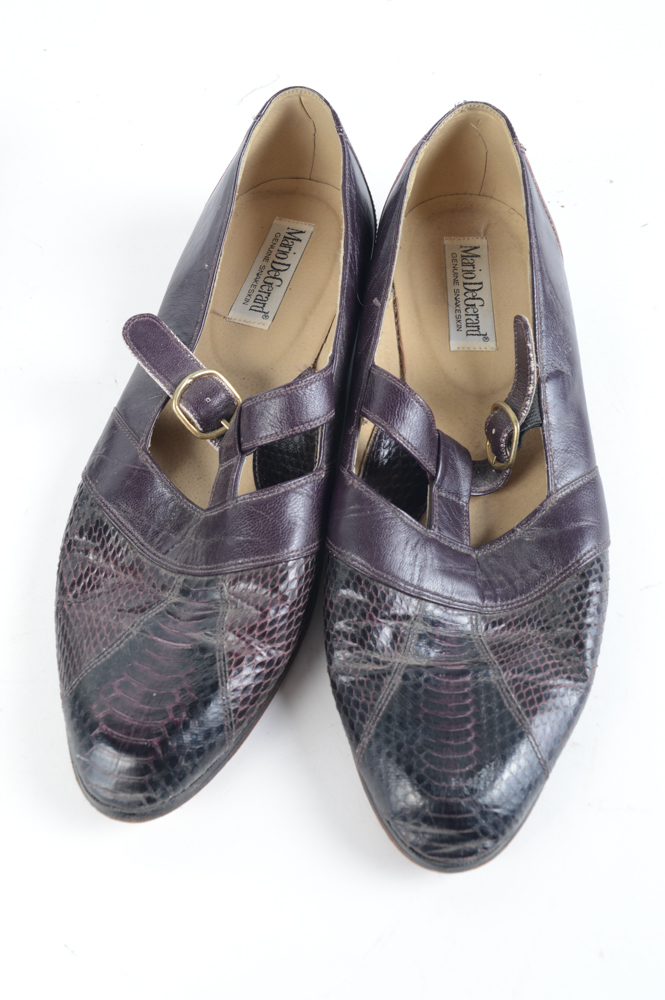 Men's Vintage Snake Skin Leather Shoes