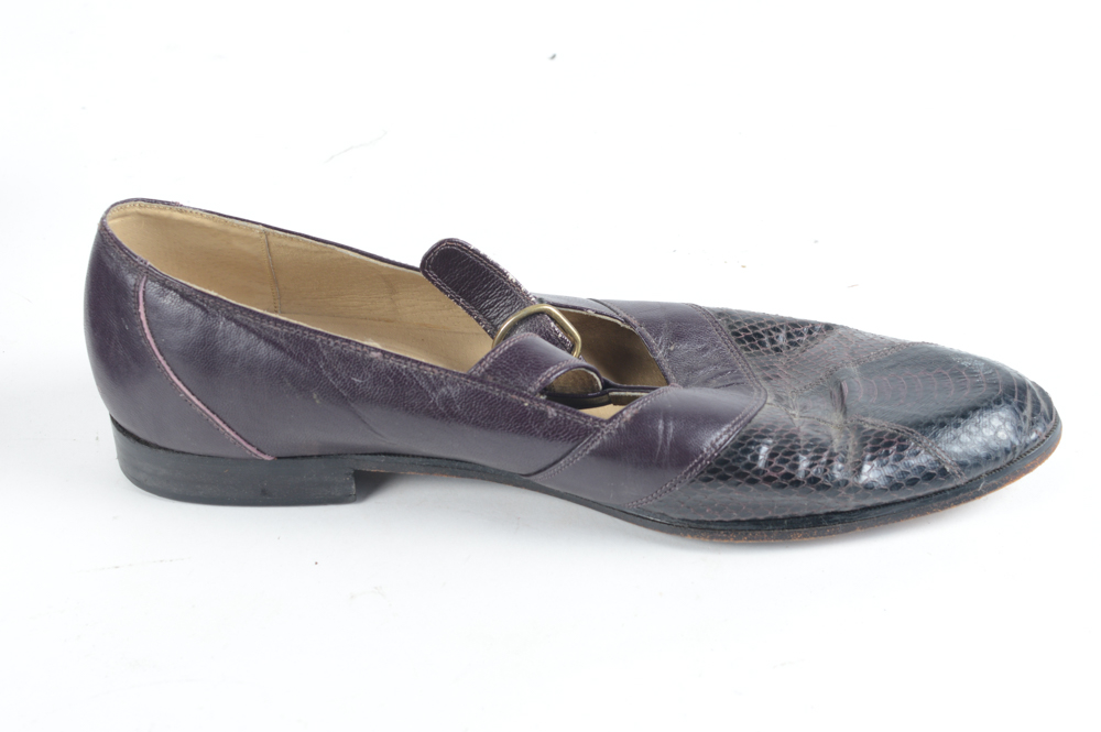 Men's Vintage Snake Skin Leather Shoes