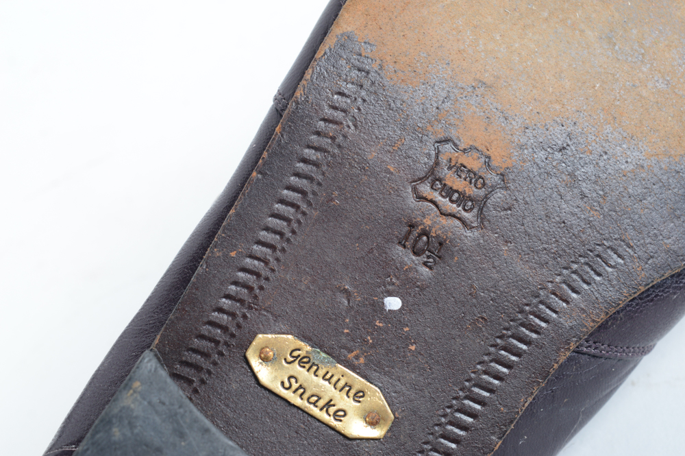 Men's Vintage Snake Skin Leather Shoes