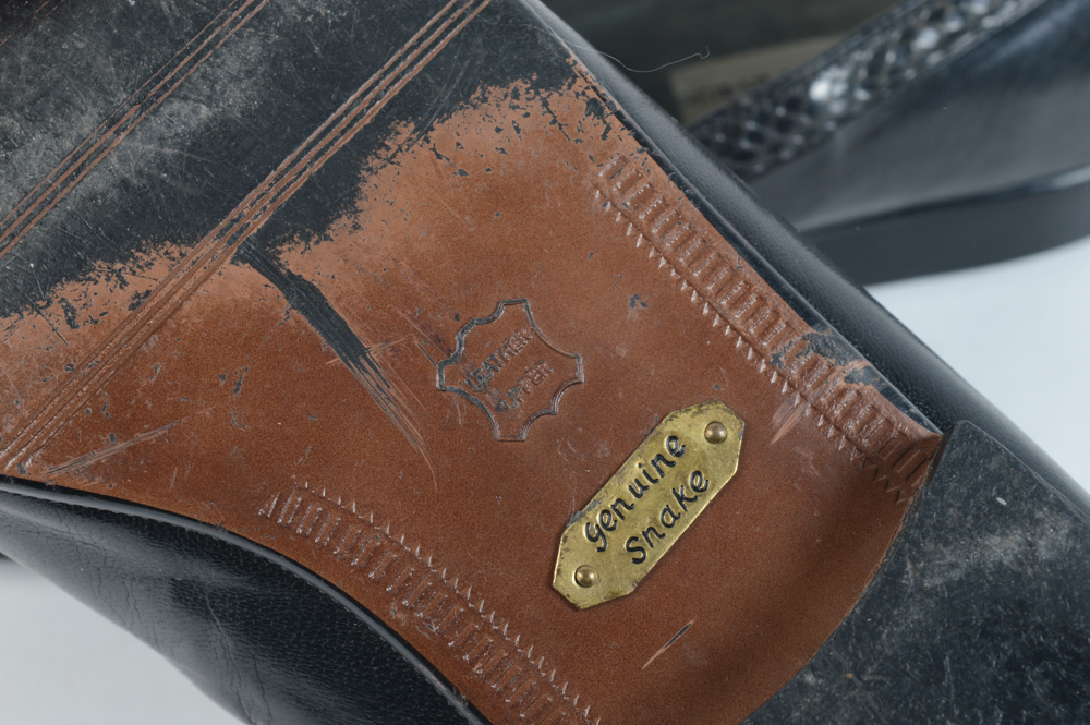 Men's Vintage Snake Skin Leather Shoes