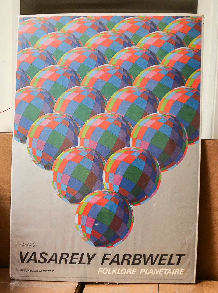Vintage Offset Lithograph Poster on Paper After Victor Vasarely