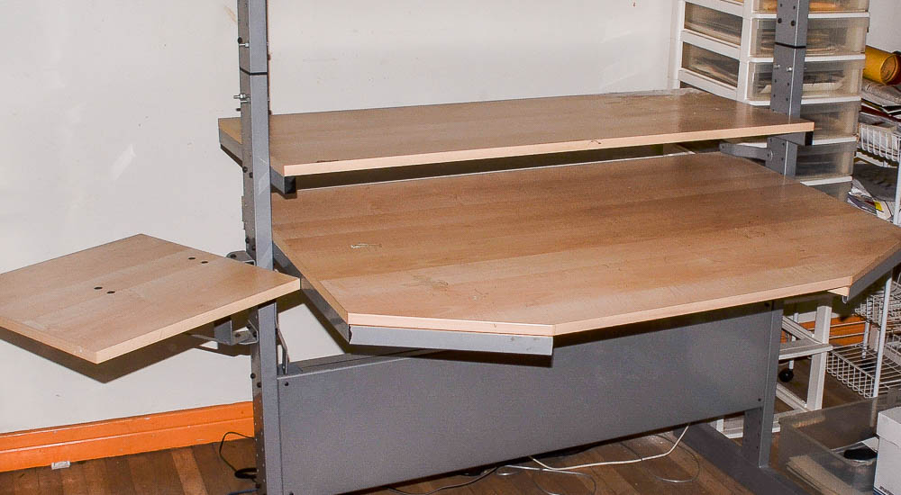 Wood And Steel Artist's Desk