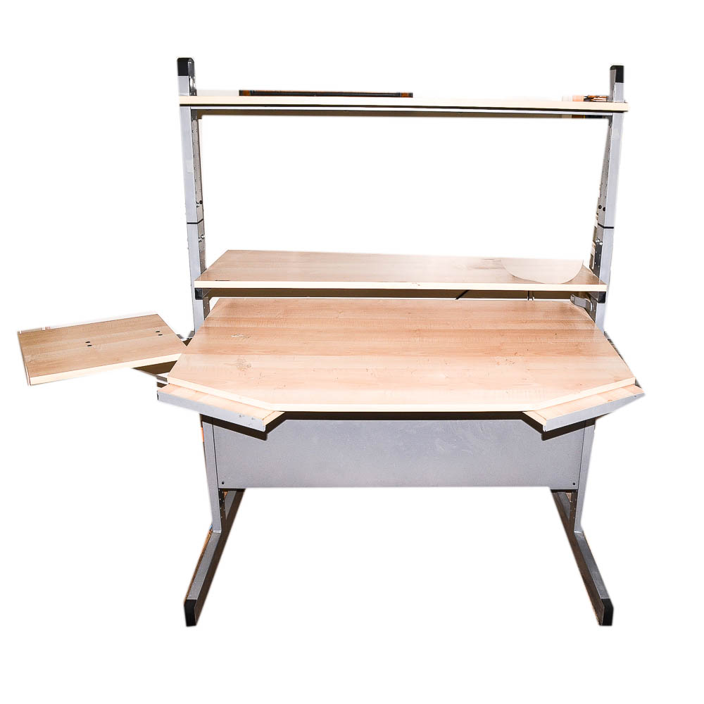 Wood And Steel Artist's Desk