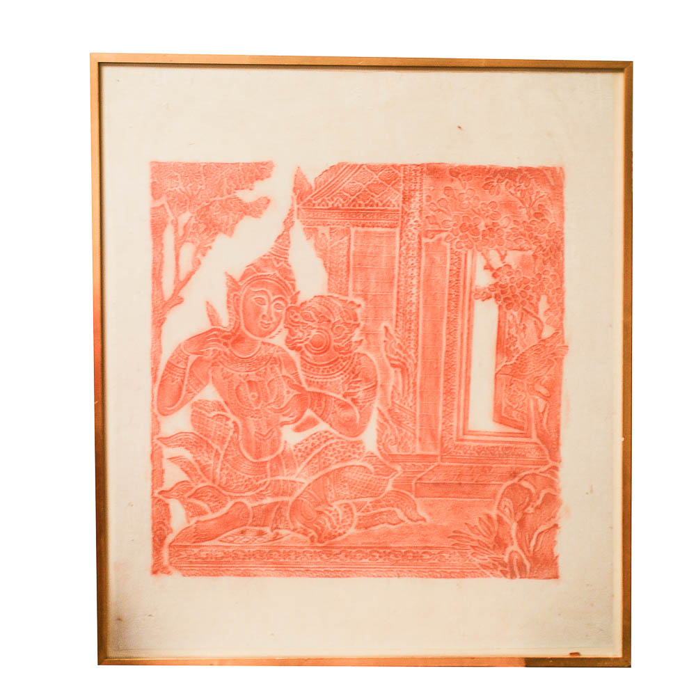 Thai Temple Rubbing "Human Makes Love to Busta Malee"